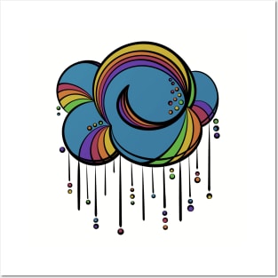 Rainbow Rain Cloud Posters and Art